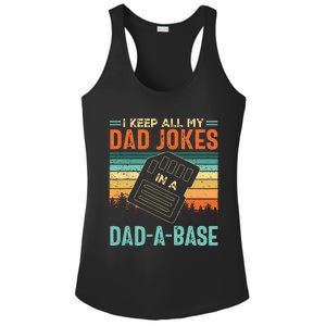 I Keep All My Dad Jokes In A DadABase Fathers Day Gift Ladies PosiCharge Competitor Racerback Tank