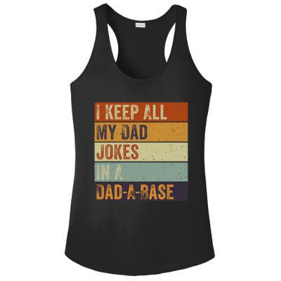 I Keep All My Dad Jokes In A Dadabase Vintage Father Dad Ladies PosiCharge Competitor Racerback Tank