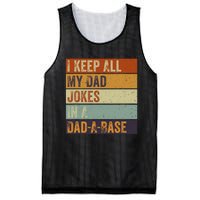 I Keep All My Dad Jokes In A Dadabase Vintage Father Dad Mesh Reversible Basketball Jersey Tank