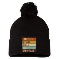 I Keep All My Dad Jokes In A Dadabase Vintage Father Dad Pom Pom 12in Knit Beanie