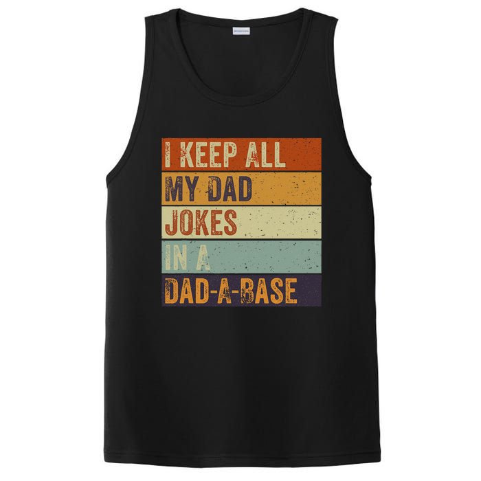 I Keep All My Dad Jokes In A Dadabase Vintage Father Dad PosiCharge Competitor Tank