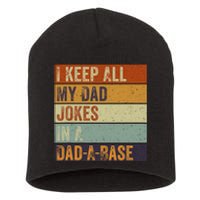 I Keep All My Dad Jokes In A Dadabase Vintage Father Dad Short Acrylic Beanie