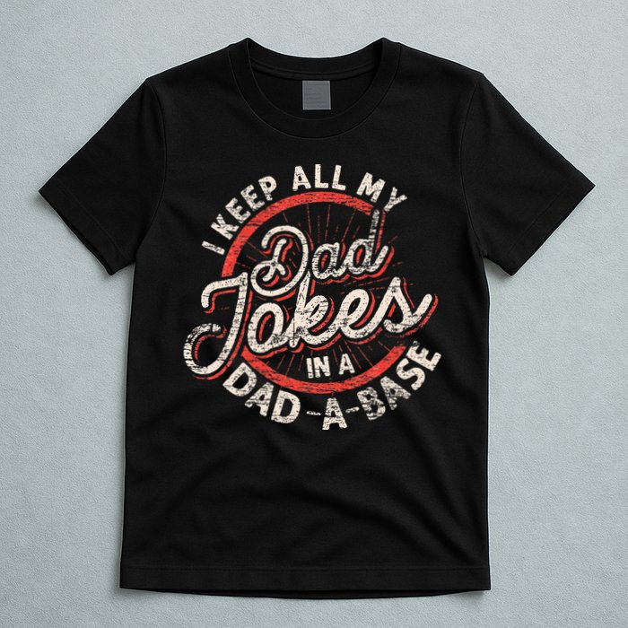 I Keep All My Dad Jokes In A Dad A Base Dad Jokes T-Shirt