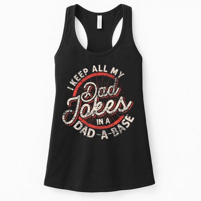 I Keep All My Dad Jokes In A Dad A Base Dad Jokes Womens Tank Top