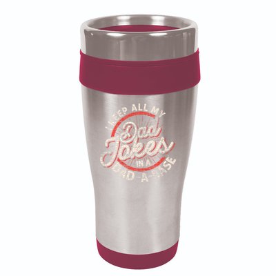 I Keep All My Dad Jokes In A Dad A Base Dad Jokes 16oz Travel Tumbler