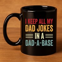 I Keep All My Dad Jokes In A Dad A Base 11oz C Handle Ceramic Mug