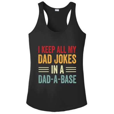 I Keep All My Dad Jokes In A Dad A Base Ladies PosiCharge Competitor Racerback Tank