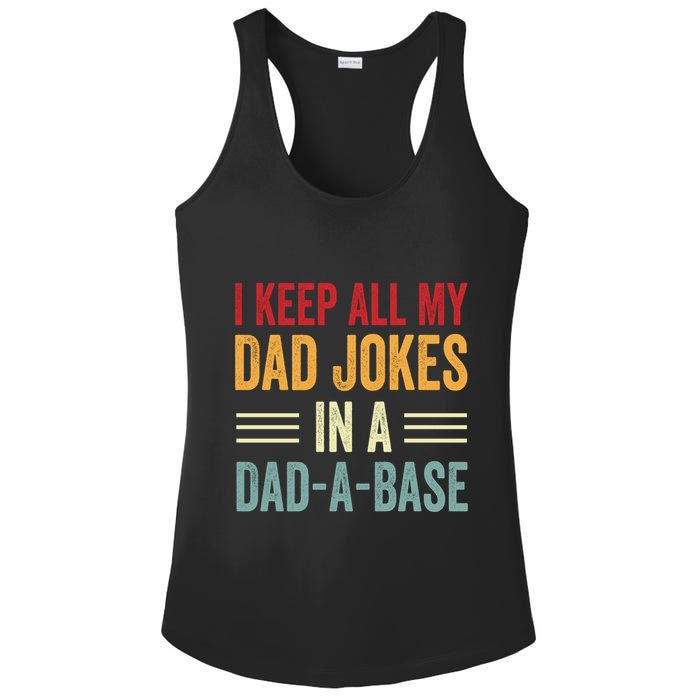 I Keep All My Dad Jokes In A Dad A Base Ladies PosiCharge Competitor Racerback Tank
