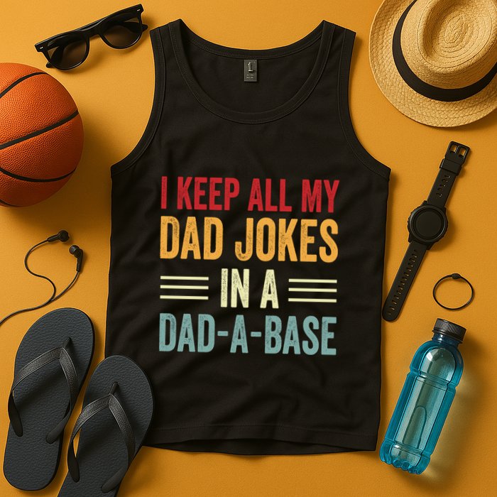 I Keep All My Dad Jokes In A Dad A Base Tank Top