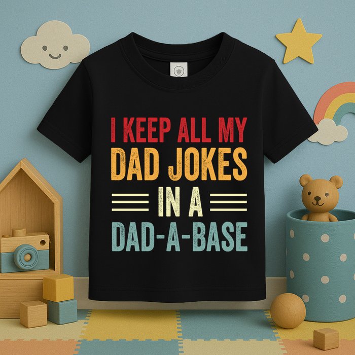 I Keep All My Dad Jokes In A Dad A Base Toddler T-Shirt