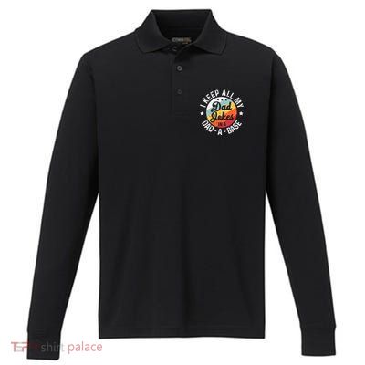I Keep All My Dad Jokes In A Dadabase Performance Long Sleeve Polo