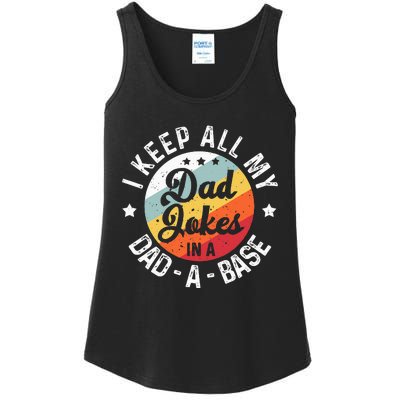 I Keep All My Dad Jokes In A Dadabase Ladies Essential Tank