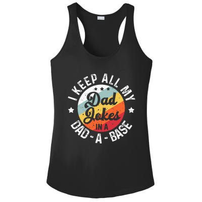 I Keep All My Dad Jokes In A Dadabase Ladies PosiCharge Competitor Racerback Tank