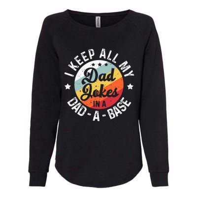 I Keep All My Dad Jokes In A Dadabase Womens California Wash Sweatshirt