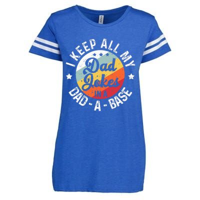 I Keep All My Dad Jokes In A Dadabase Enza Ladies Jersey Football T-Shirt