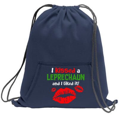 I Kissed A Leprechaun St Patricks Outfit For Women Sweatshirt Cinch Pack Bag