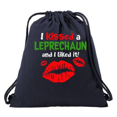 I Kissed A Leprechaun St Patricks Outfit For Women Drawstring Bag