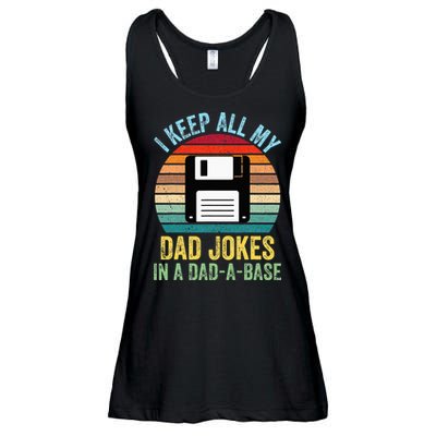 I Keep All My Dad Jokes In A DadABase Ladies Essential Flowy Tank