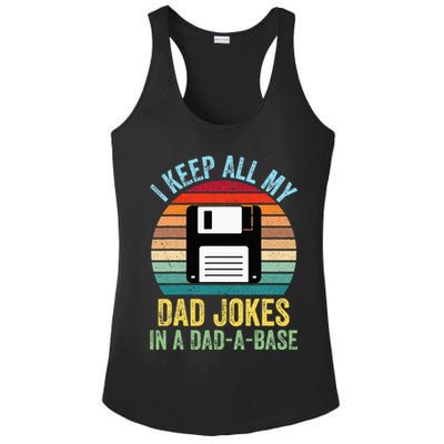 I Keep All My Dad Jokes In A DadABase Ladies PosiCharge Competitor Racerback Tank