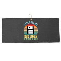 I Keep All My Dad Jokes In A DadABase Large Microfiber Waffle Golf Towel