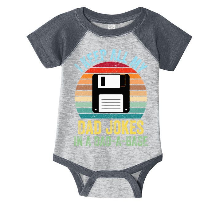 I Keep All My Dad Jokes In A DadABase Infant Baby Jersey Bodysuit