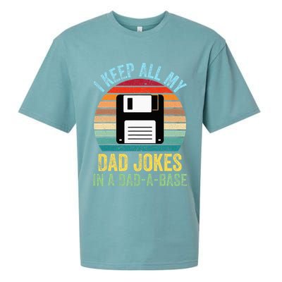 I Keep All My Dad Jokes In A DadABase Sueded Cloud Jersey T-Shirt