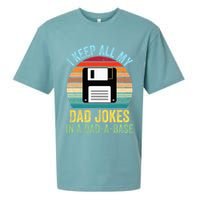 I Keep All My Dad Jokes In A DadABase Sueded Cloud Jersey T-Shirt