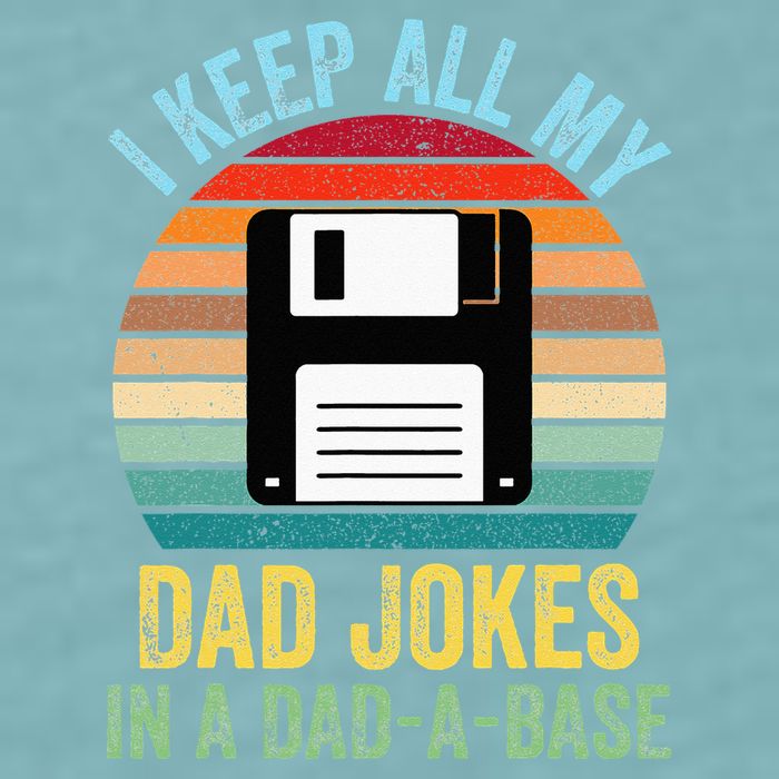 I Keep All My Dad Jokes In A DadABase Sueded Cloud Jersey T-Shirt