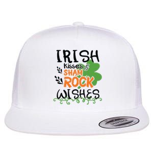 Irish Kisses And Shamrock Wishes Flat Bill Trucker Hat