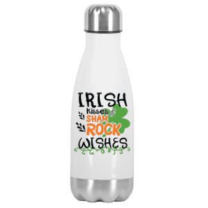 Irish Kisses And Shamrock Wishes Stainless Steel Insulated Water Bottle