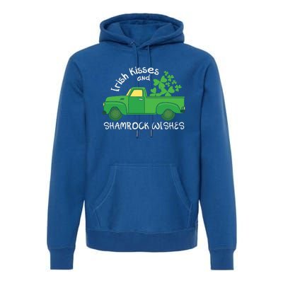 Irish Kisses And Shamrock Wishes Irish Truck Premium Hoodie