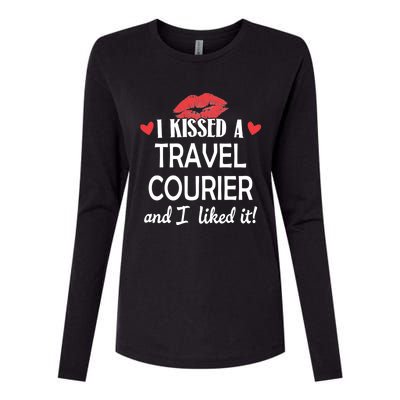 I Kissed A Travel Courier Design Married Dating Anniversary Meaningful Gift Womens Cotton Relaxed Long Sleeve T-Shirt