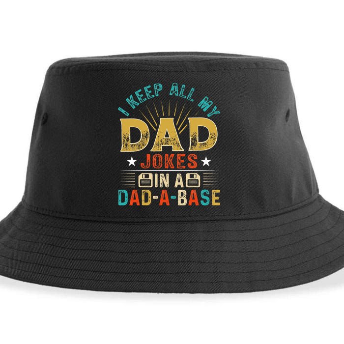 I Keep All My Dad Jokes In A Dad A Base Dad Jokes Sustainable Bucket Hat