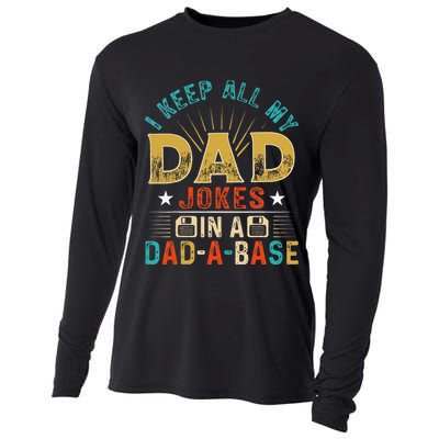 I Keep All My Dad Jokes In A Dad A Base Dad Jokes Cooling Performance Long Sleeve Crew