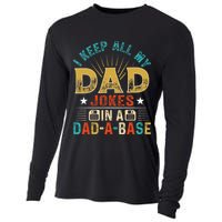 I Keep All My Dad Jokes In A Dad A Base Dad Jokes Cooling Performance Long Sleeve Crew