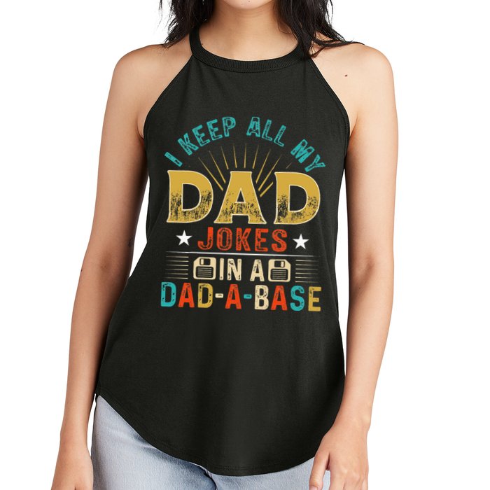 I Keep All My Dad Jokes In A Dad A Base Dad Jokes Women's Perfect Tri Rocker Tank