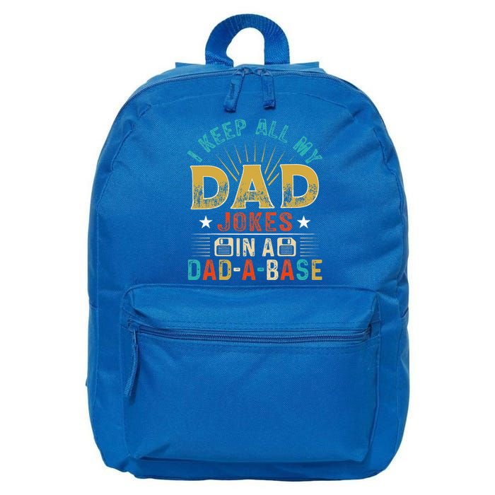 I Keep All My Dad Jokes In A Dad A Base Dad Jokes 16 in Basic Backpack