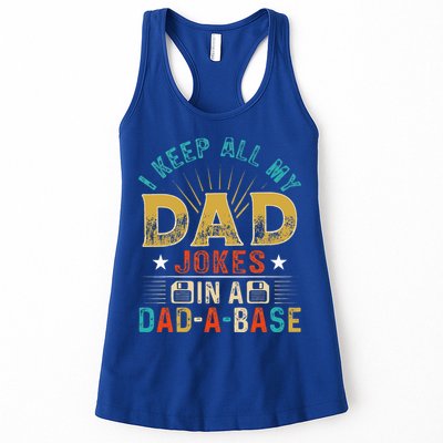 I Keep All My Dad Jokes In A Dad A Base Dad Jokes Womens Tank Top