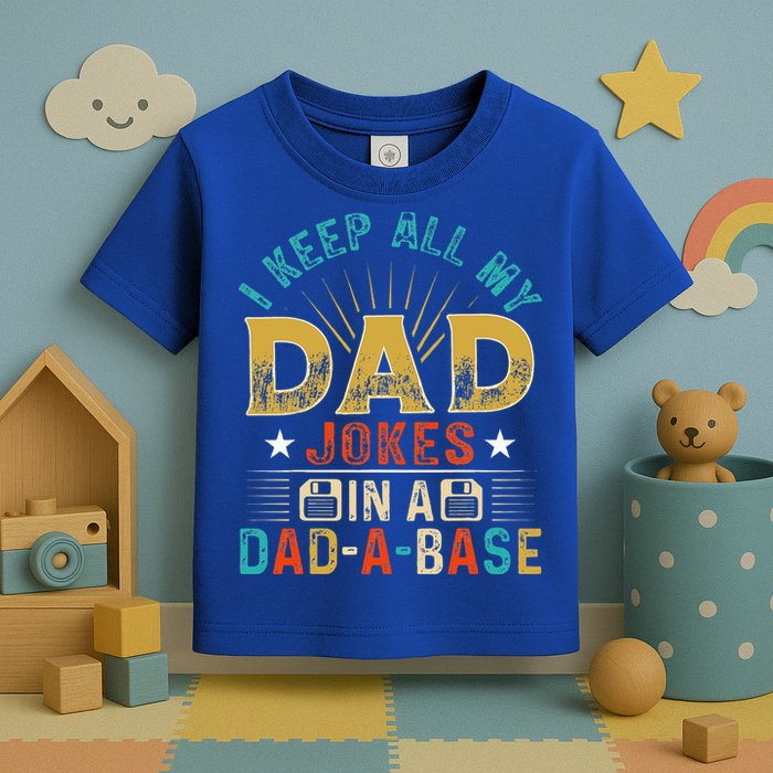 I Keep All My Dad Jokes In A Dad A Base Dad Jokes Toddler T-Shirt
