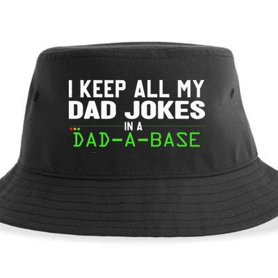 I Keep All My Dad Jokes In A Dad A Base Dad Sarcastic Funny Sustainable Bucket Hat