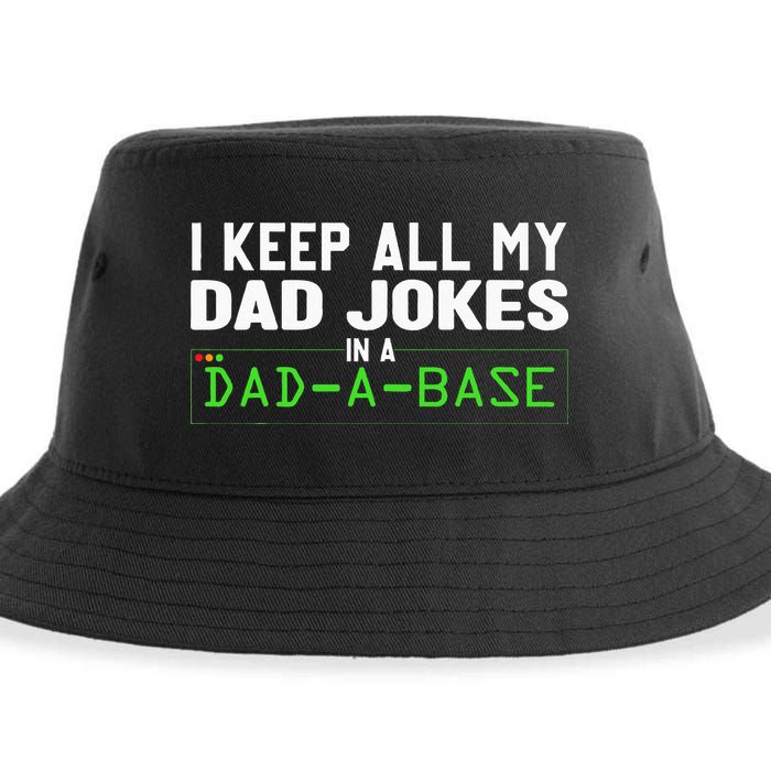 I Keep All My Dad Jokes In A Dad A Base Dad Sarcastic Funny Sustainable Bucket Hat