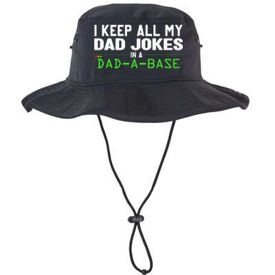 I Keep All My Dad Jokes In A Dad A Base Dad Sarcastic Funny Bucket Hat