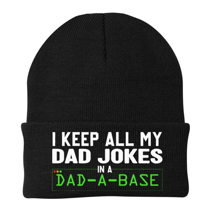 I Keep All My Dad Jokes In A Dad A Base Dad Sarcastic Funny Beanie