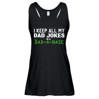 I Keep All My Dad Jokes In A Dad A Base Dad Sarcastic Funny Ladies Essential Flowy Tank
