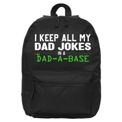 I Keep All My Dad Jokes In A Dad A Base Dad Sarcastic Funny 16 in Basic Backpack