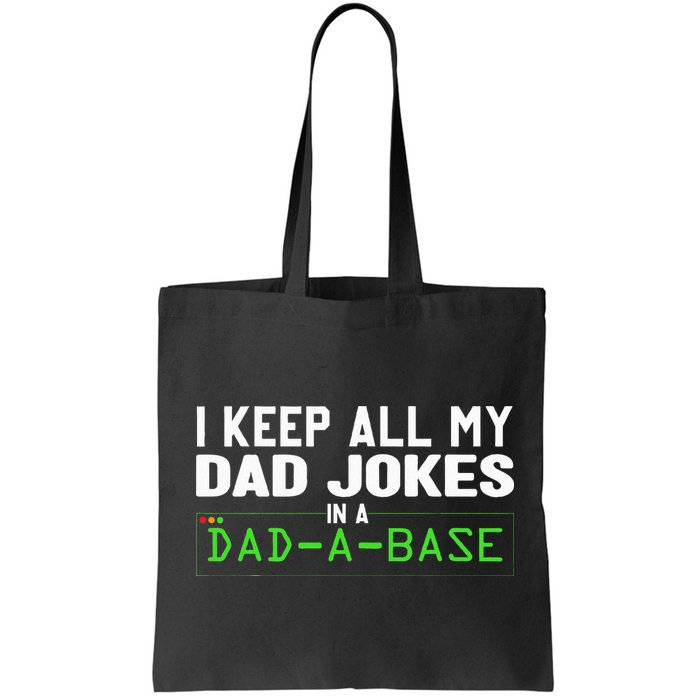 I Keep All My Dad Jokes In A Dad A Base Dad Sarcastic Funny Bag