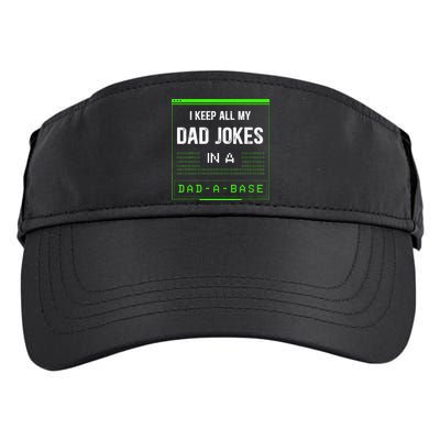I Keep All My Dad Jokes In A DadABase Funny Father Saying Adult Drive Performance Visor