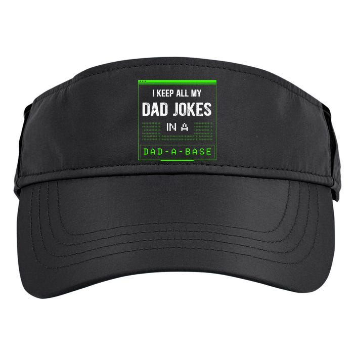 I Keep All My Dad Jokes In A DadABase Funny Father Saying Adult Drive Performance Visor