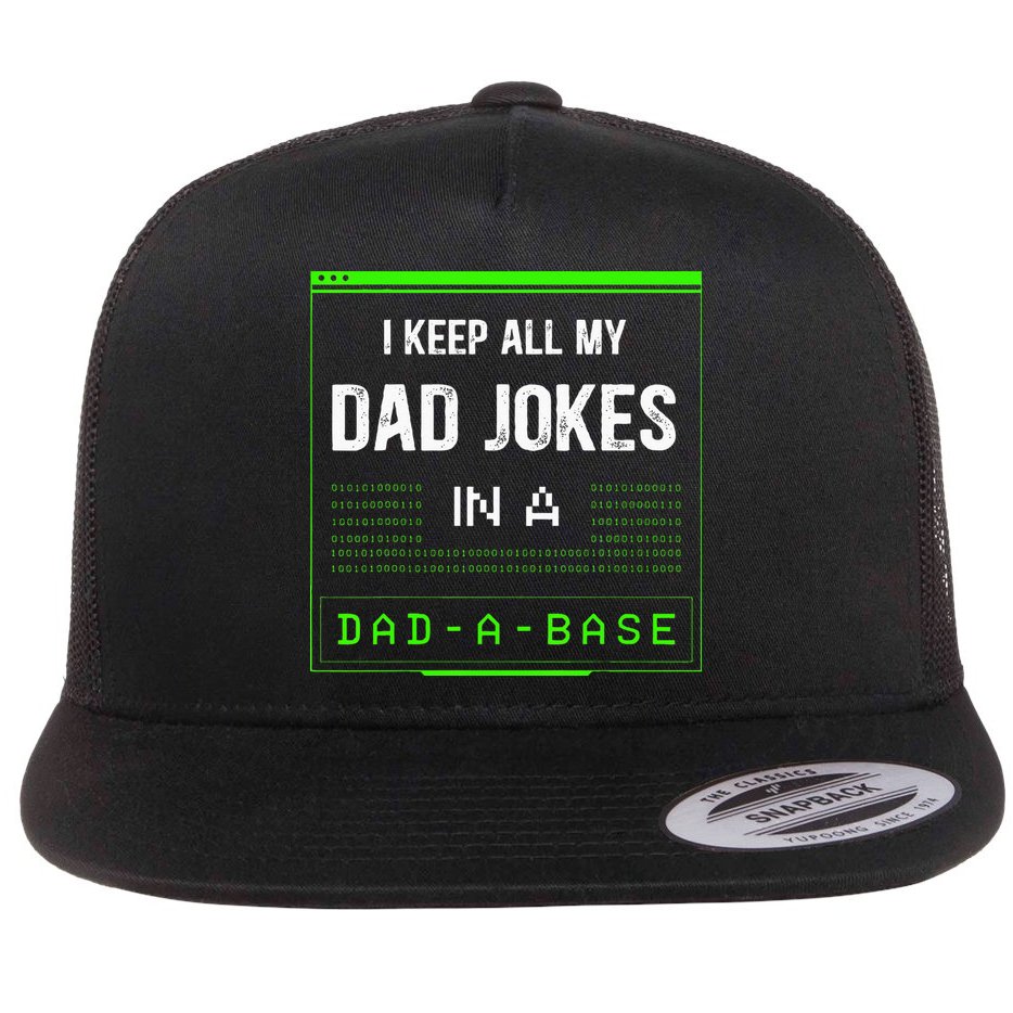 I Keep All My Dad Jokes In A DadABase Funny Father Saying Flatbill Hat
