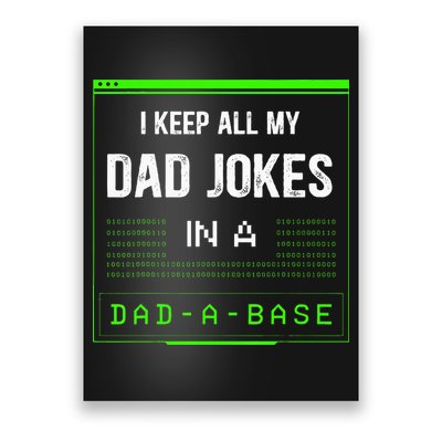 I Keep All My Dad Jokes In A DadABase Funny Father Saying Poster